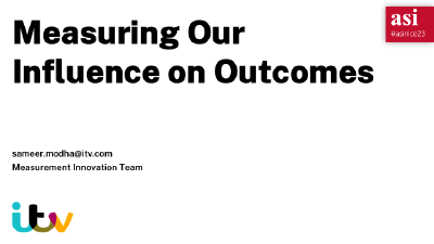 Title slide of the ASI 2023 presentation: 