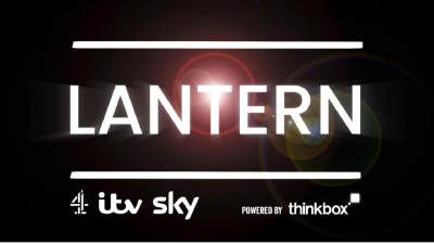 A slide introducing Lantern, a collaboration between C4, Sky, and ITV to measure TV's impact on outcomes.