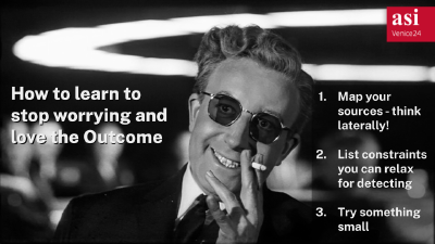 The final slide of the ASI 2024 presentation with three calls to action for the audience.