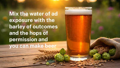 A picture of a glass of beer, used in a metaphorical context.