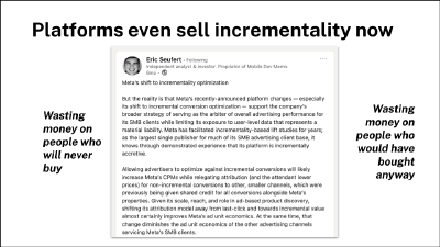 A picture of Eric Seufert explaining incremental buying