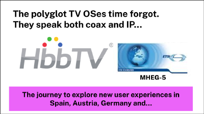 Logos of MHEG and HBBTV