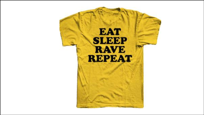 An image of the Eat, Sleep, Rave, Repeat t-shirt